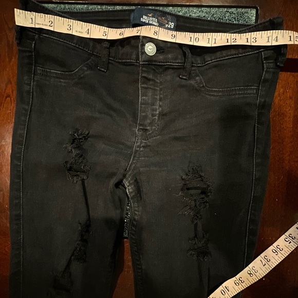 Hollister Black Super Skinny Advanced Stretch Distressed Skinny Jeans Size 9/29 - Picture 7 of 13